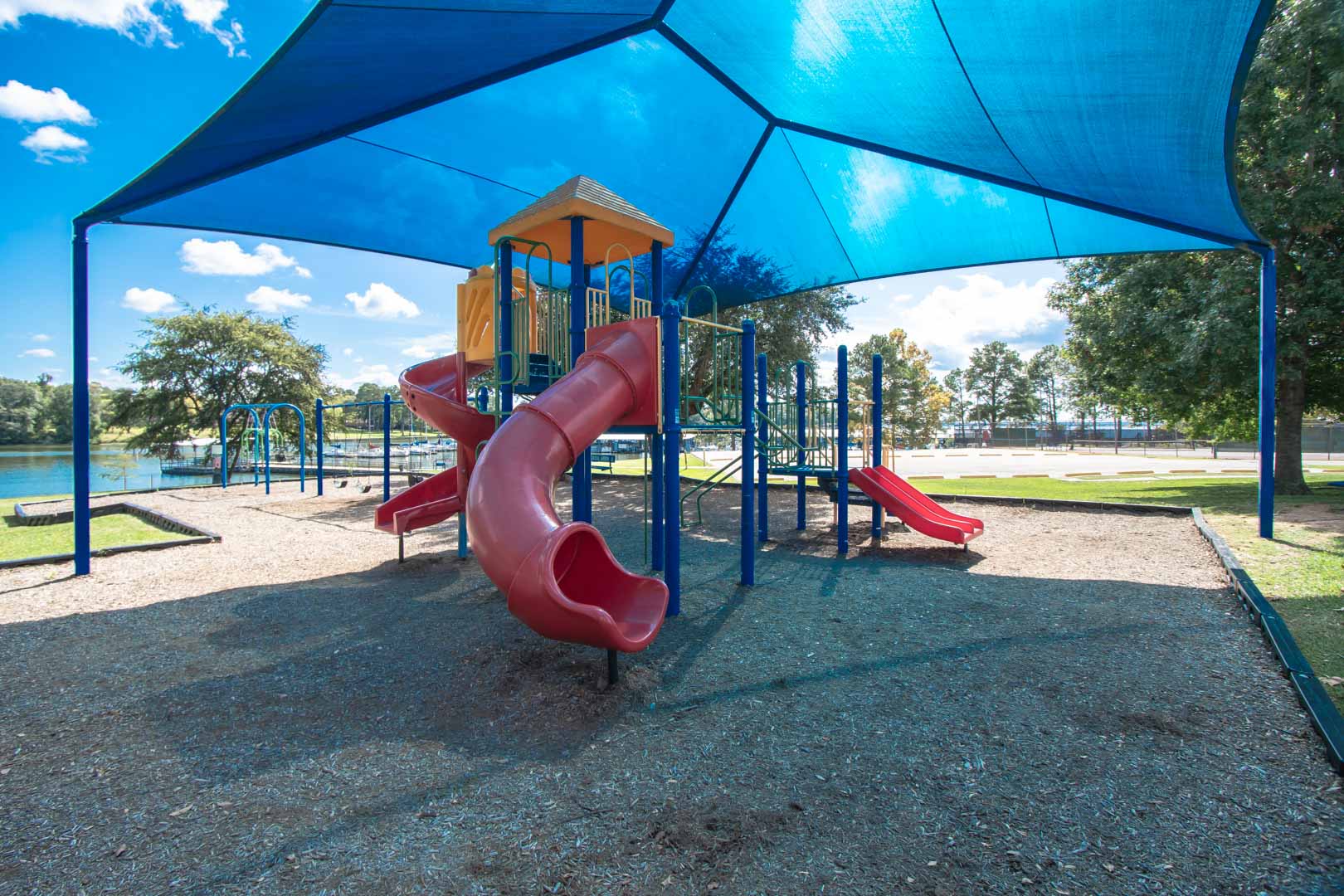 A colorful playground at VRI's Landing at Seven Coves in Willis, TX.